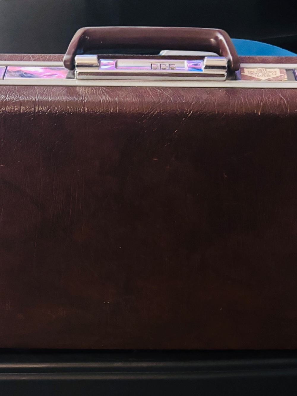 Samsonite Brown Leather Briefcase with Silver Hardware